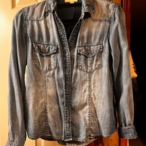 Cloth & Stone Blue Denim Blouse